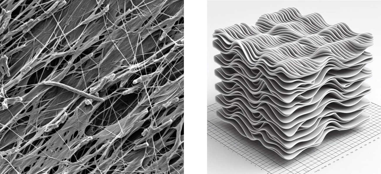 Hierarchically ordered engineered living materials: Using engineered biopolymer-producing microorganisms and 3D printing techniques, hierarchically ordered tough biomaterials can be fabricated. Hierarchically ordered engineered living materials: Using engineered biopolymer-producing microorganisms and 3D printing techniques, hierarchically ordered tough biomaterials can be fabricated.